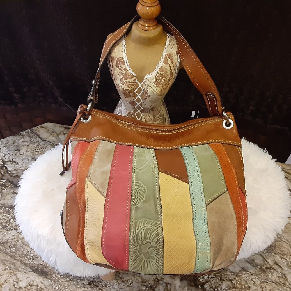 Fossil Multicolor leather Patchwork Purse